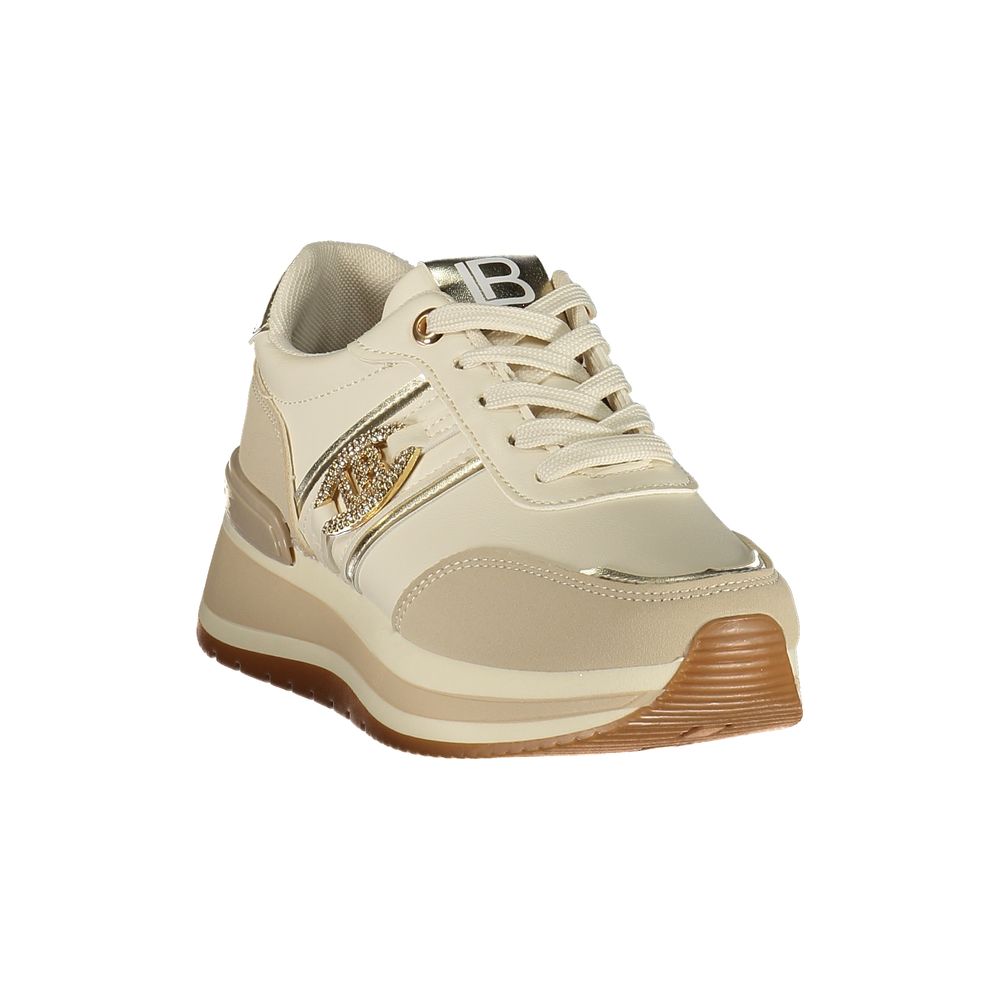 Laura Biagiotti Beige Polyurethane Women Sneaker | Regal Royce