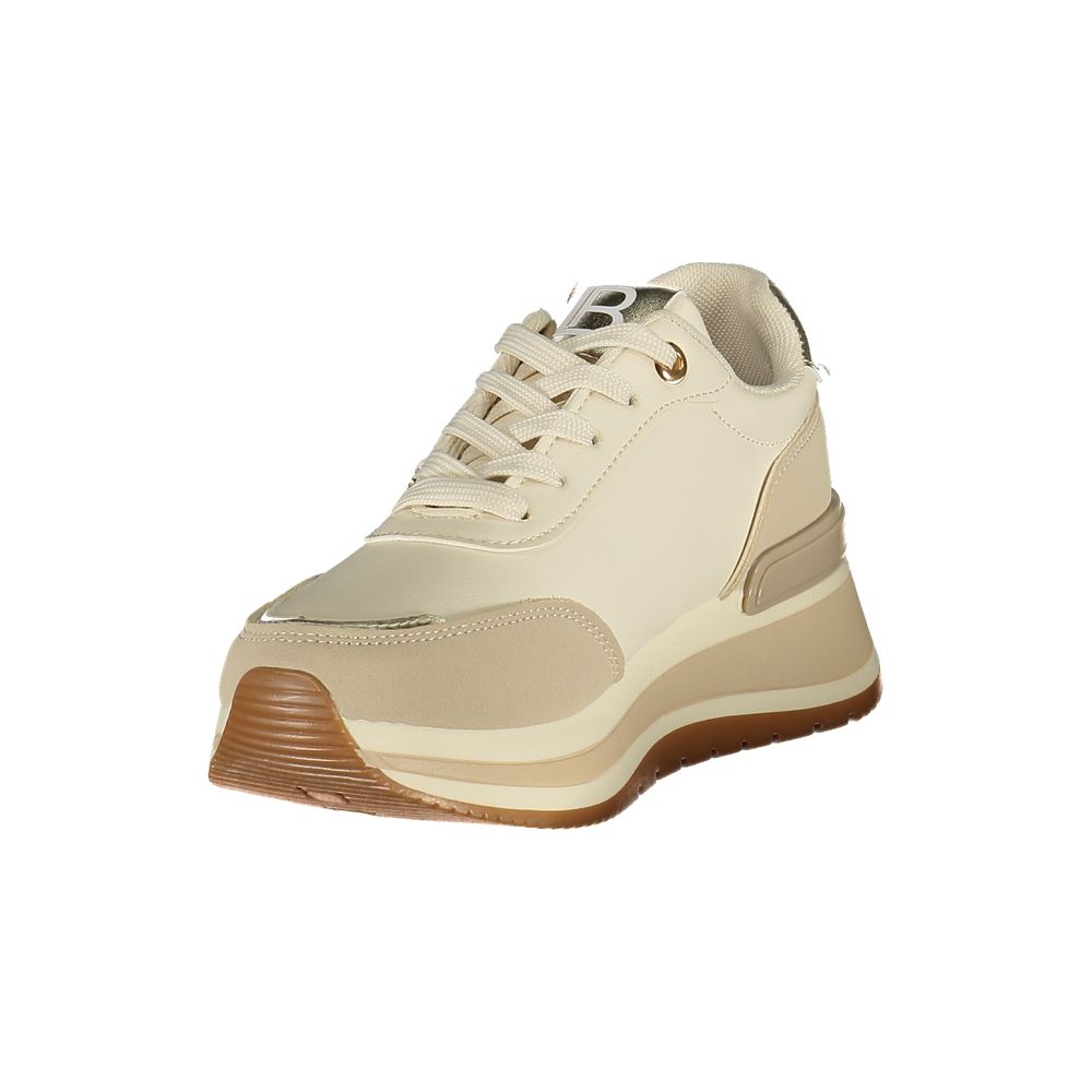 Laura Biagiotti Beige Polyurethane Women Sneaker | Regal Royce