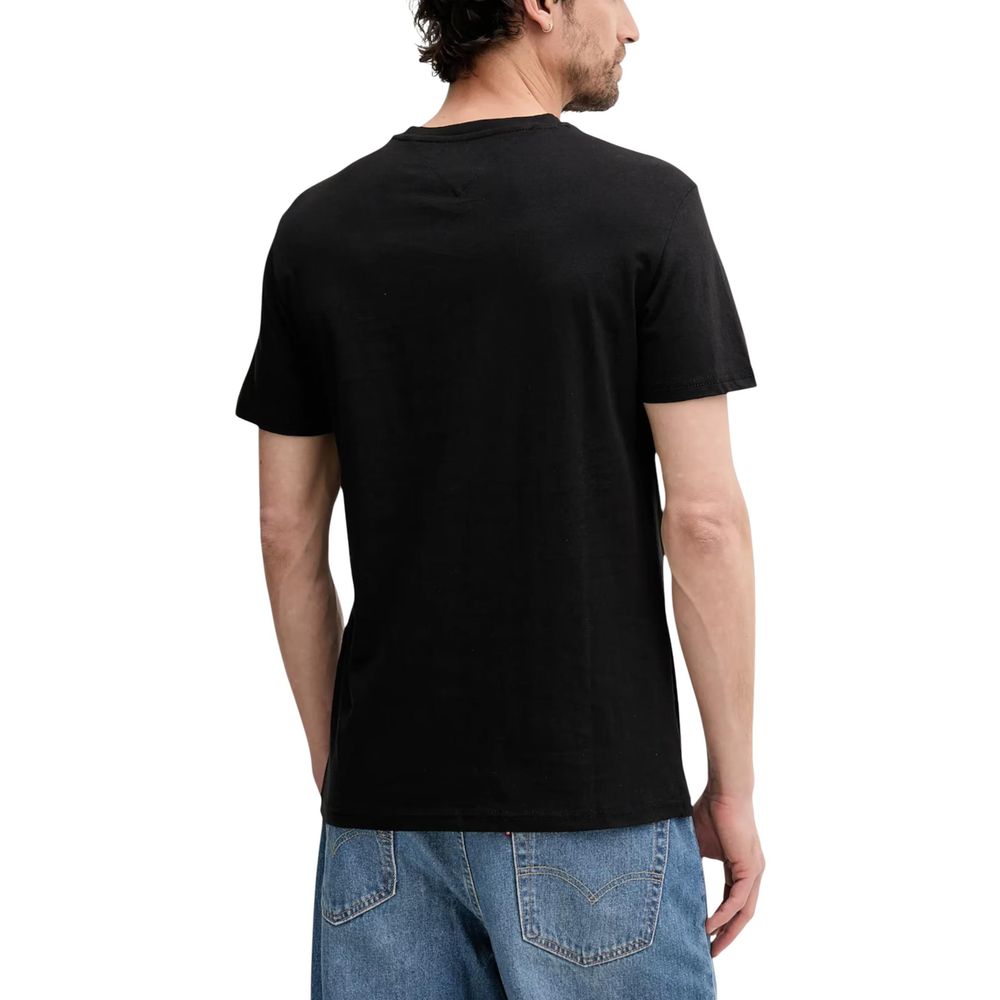 Tommy Hilfiger Jeans Black Recycled Cotton T-Shirt | Regal Royce