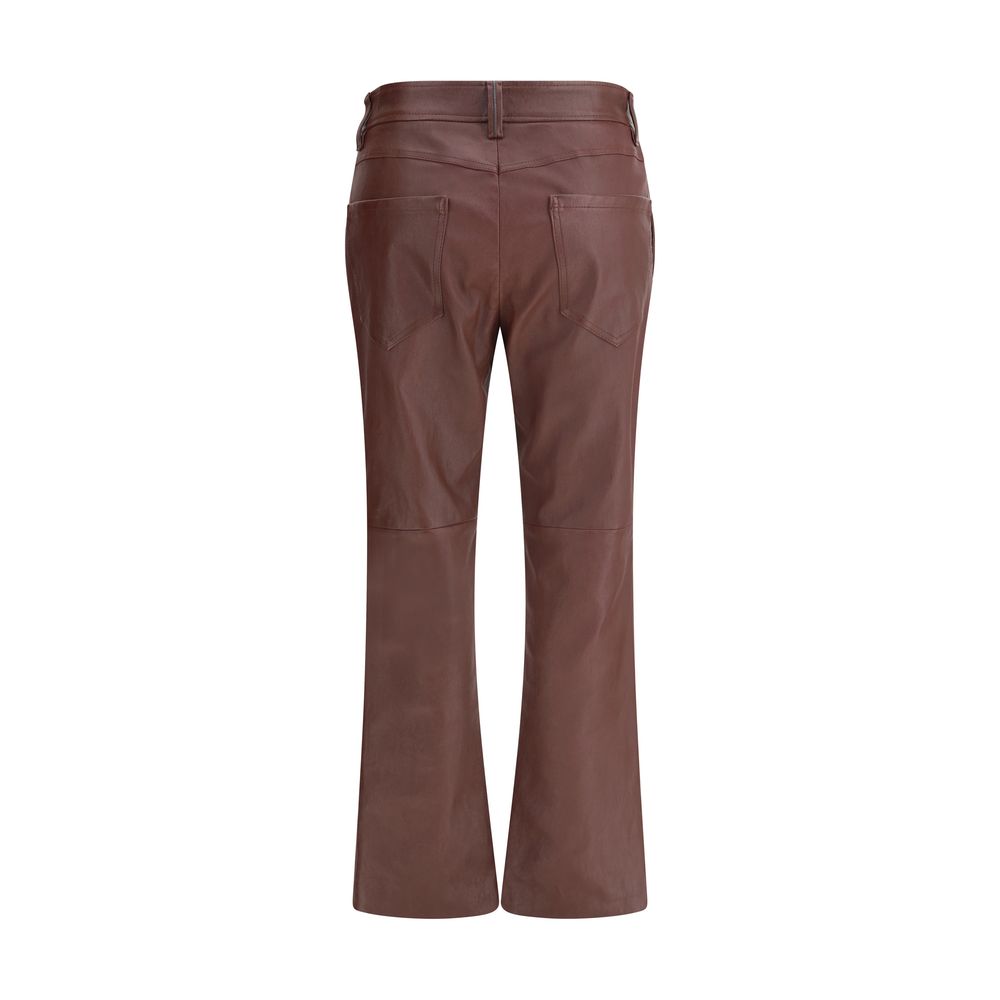 Brunello Cucinelli Bordeaux Leather Pants | Regal Royce