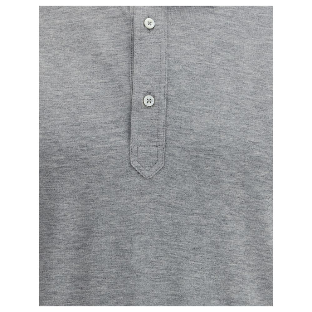 Brunello Cucinelli Gray Cotton Polo Shirt | Regal Royce