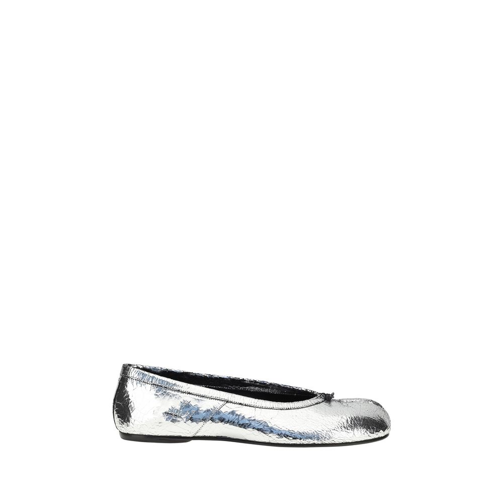 Maison Margiela Silver Calf Leather Bos Taurus Ballet Flats | Regal Royce