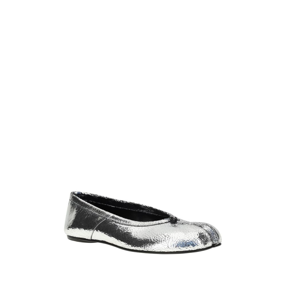 Maison Margiela Silver Calf Leather Bos Taurus Ballet Flats | Regal Royce