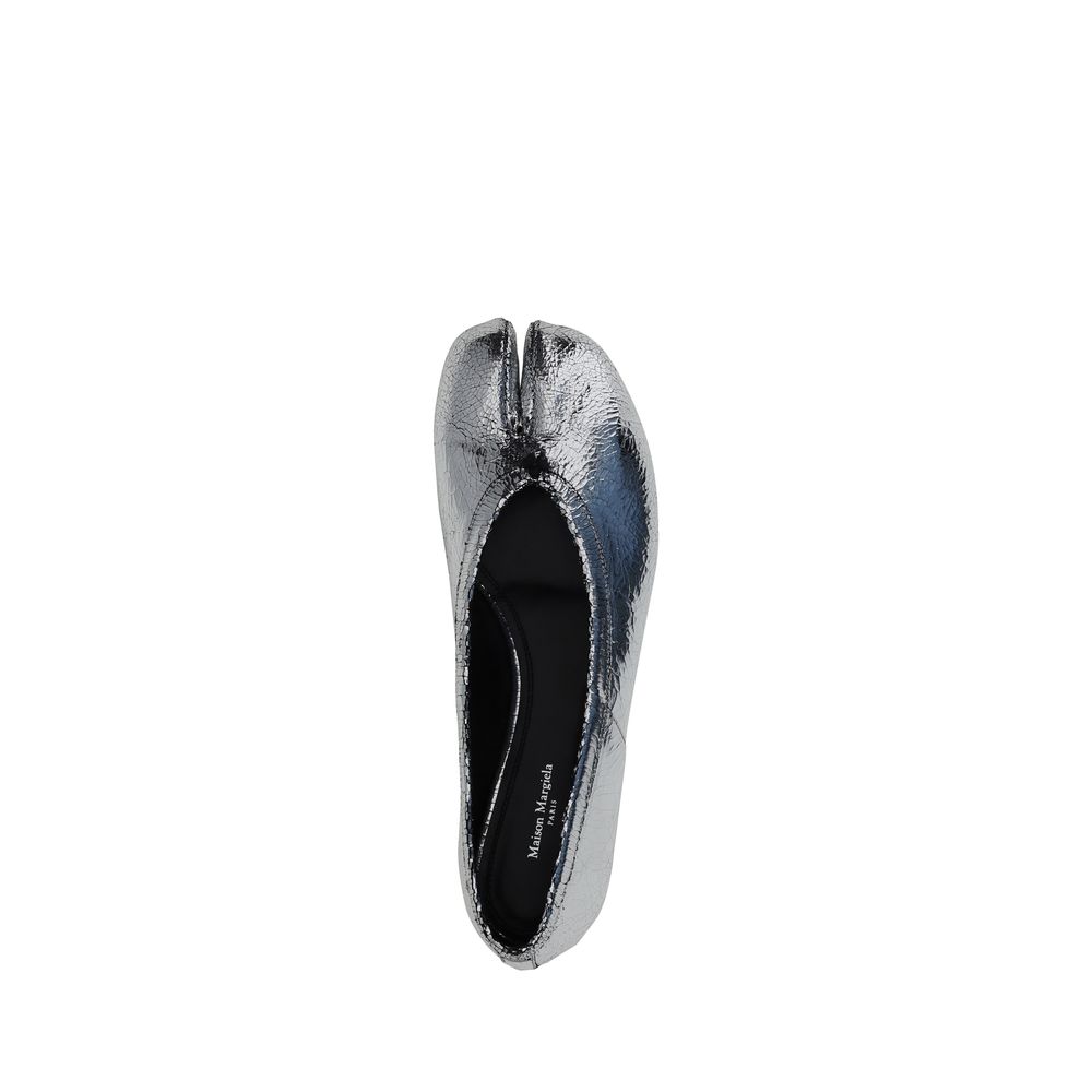Maison Margiela Silver Calf Leather Bos Taurus Ballet Flats | Regal Royce