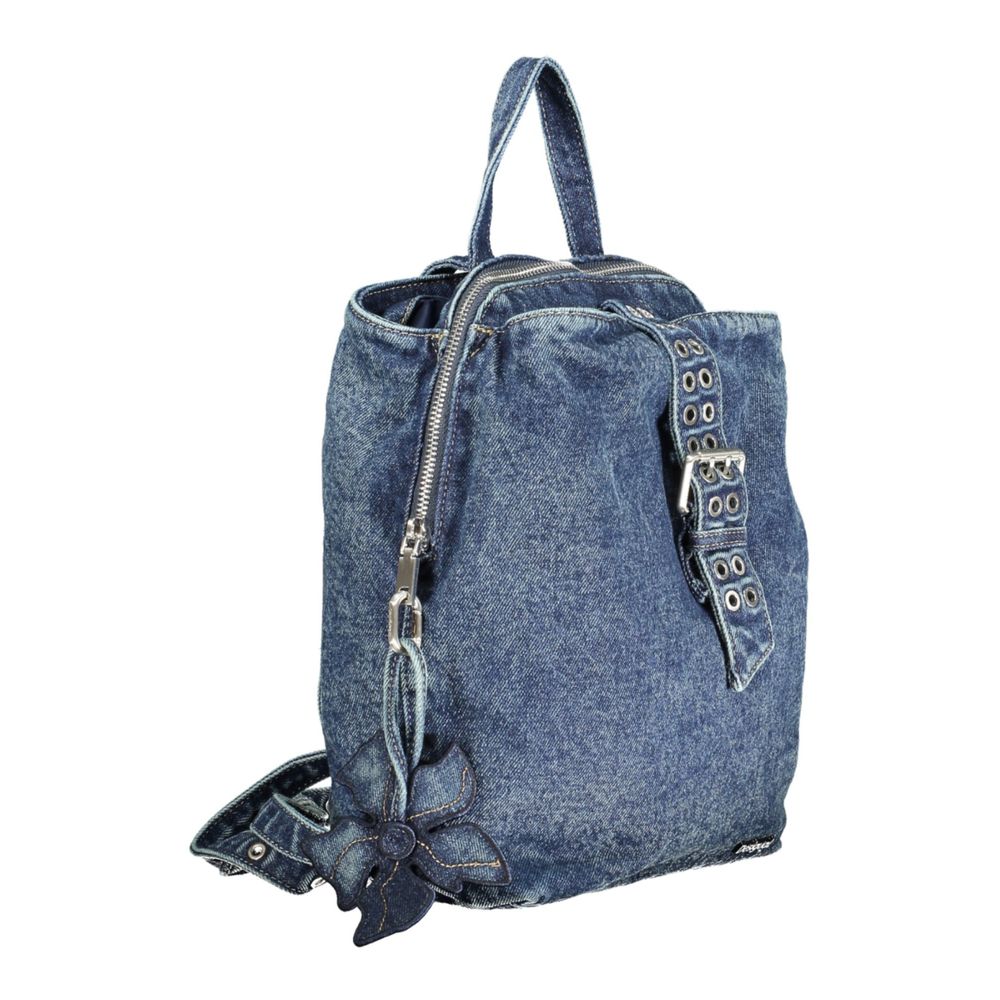 Desigual Blue Cotton Women Backpack | Regal Royce