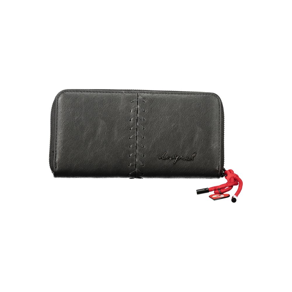 Desigual Black Polyurethane Women Wallet | Regal Royce