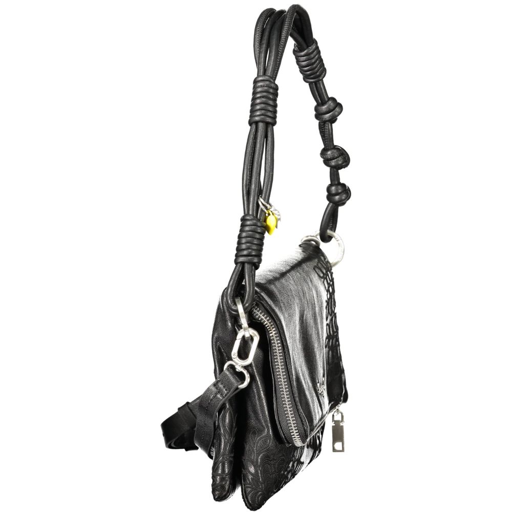 Desigual Black Polyurethane Women Handbag | Regal Royce