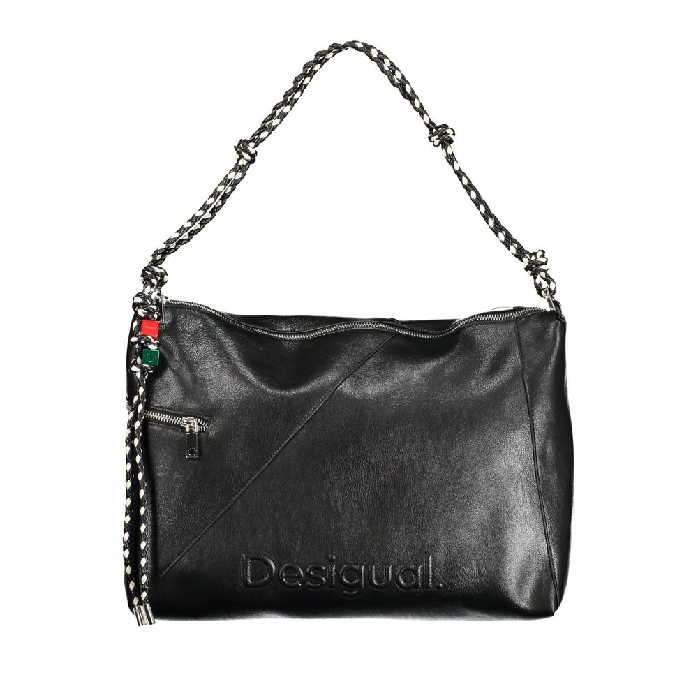 Desigual Black Polyurethane Women Handbag | Regal Royce