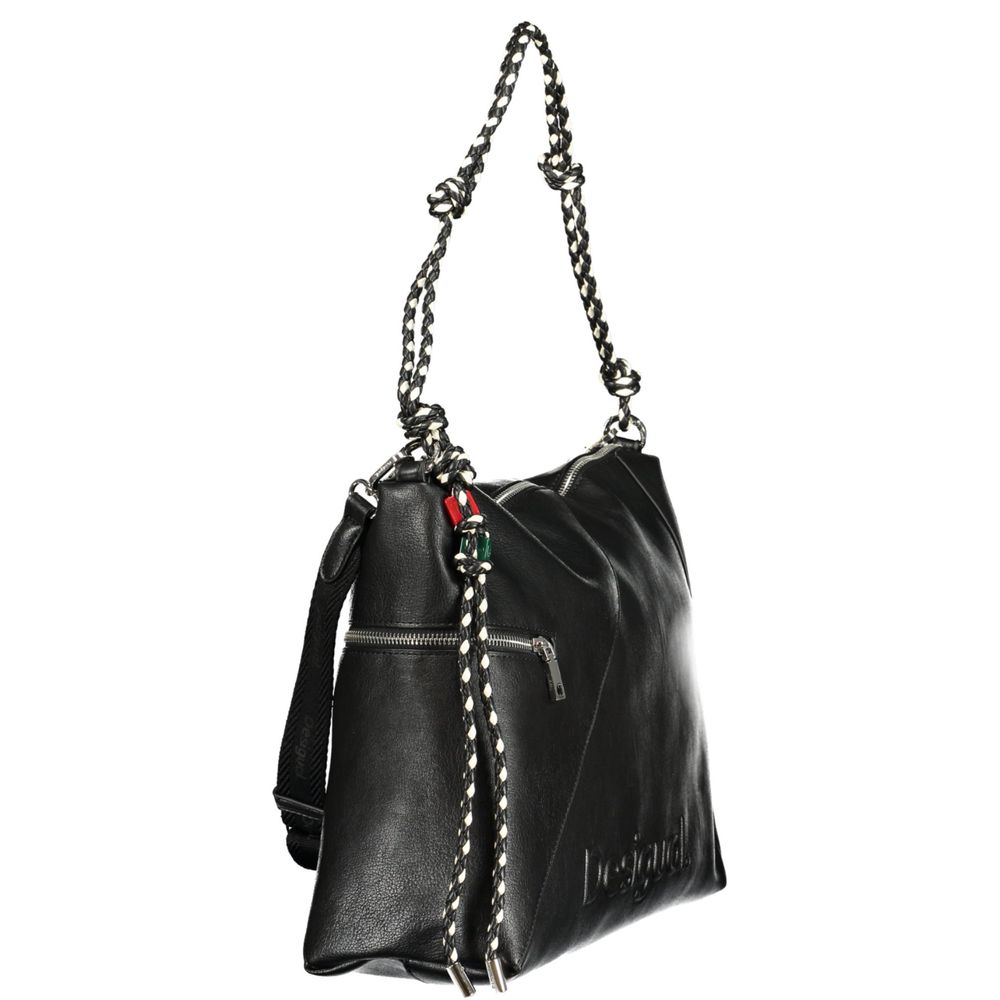 Desigual Black Polyurethane Women Handbag | Regal Royce