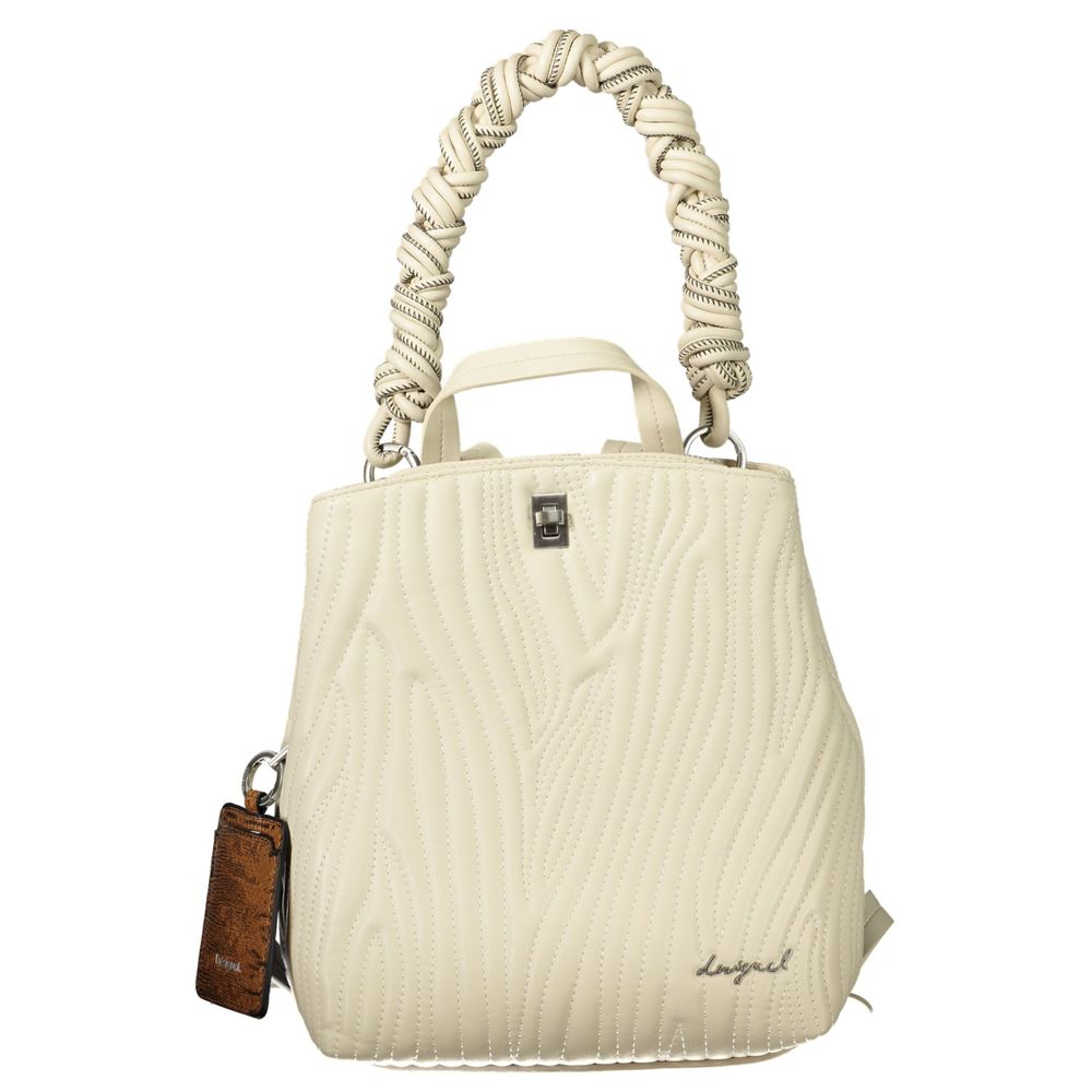 Desigual White Polyurethane Women Backpack | Regal Royce
