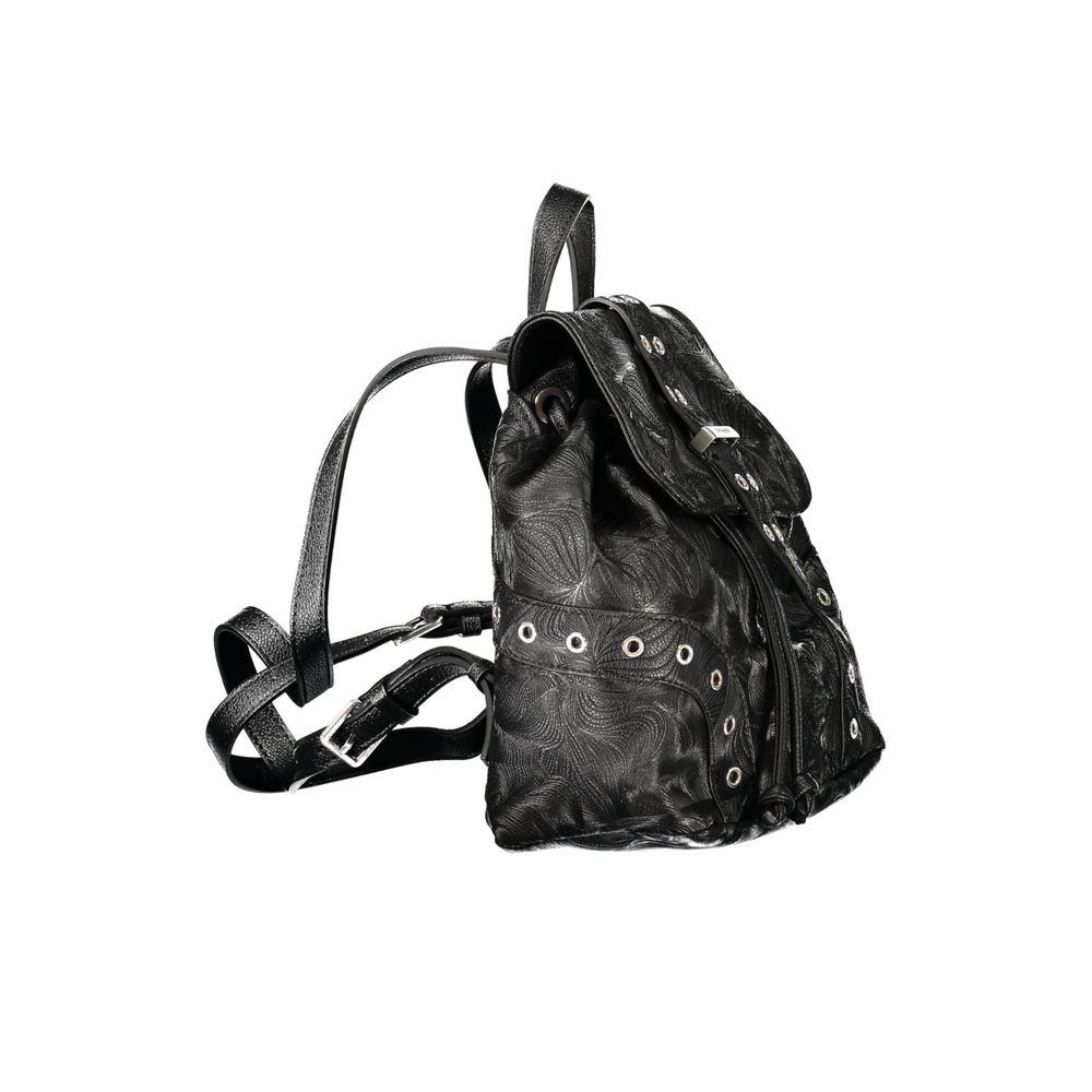 Desigual Black Polyurethane Women Backpack | Regal Royce