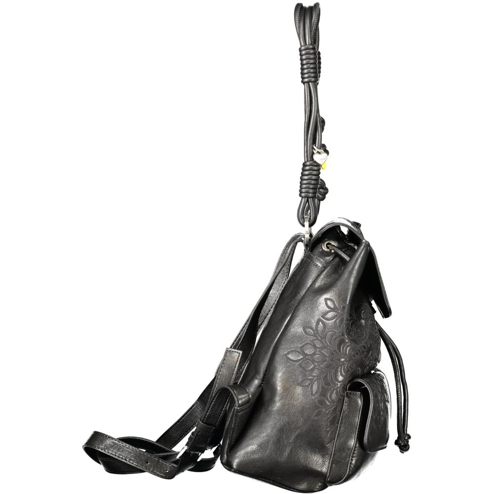 Desigual Black Polyurethane Women's Mini Backpack | Regal Royce