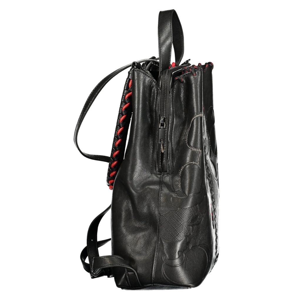 Desigual Black Polyurethane Women Backpack | Regal Royce