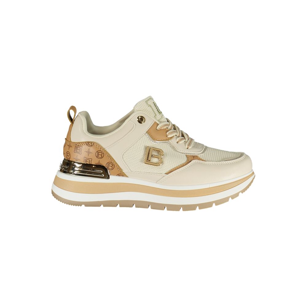 Laura Biagiotti Beige Polyurethane Women Sneaker | Regal Royce