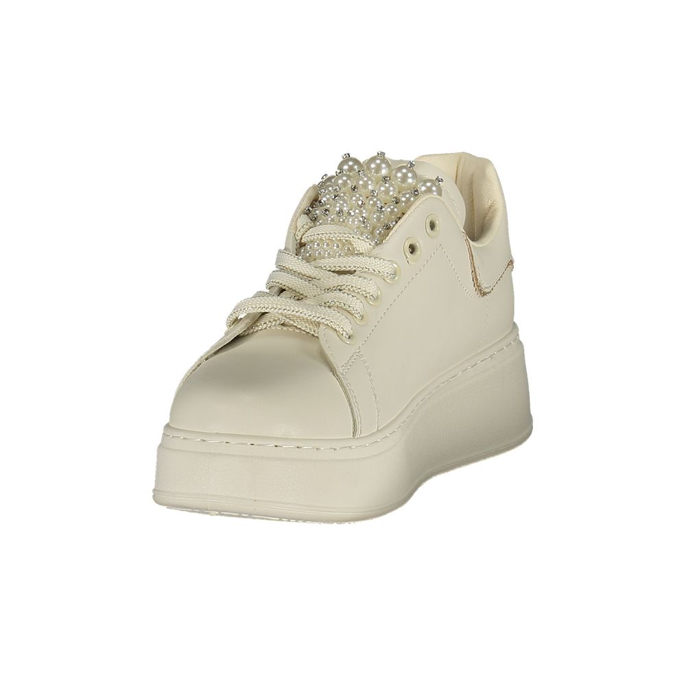 Laura Biagiotti White Polyester Athletic Sneakers | Regal Royce