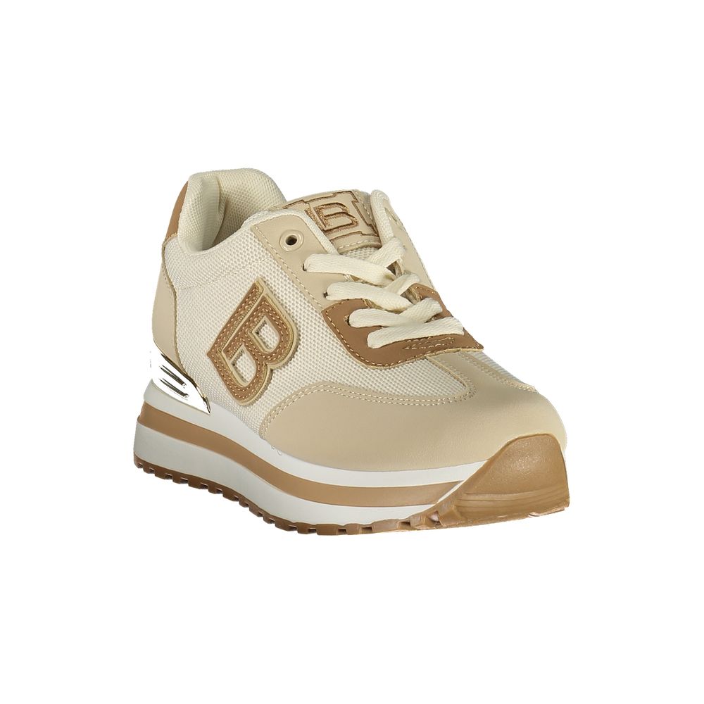Laura Biagiotti Beige Polyurethane Women Sneaker | Regal Royce