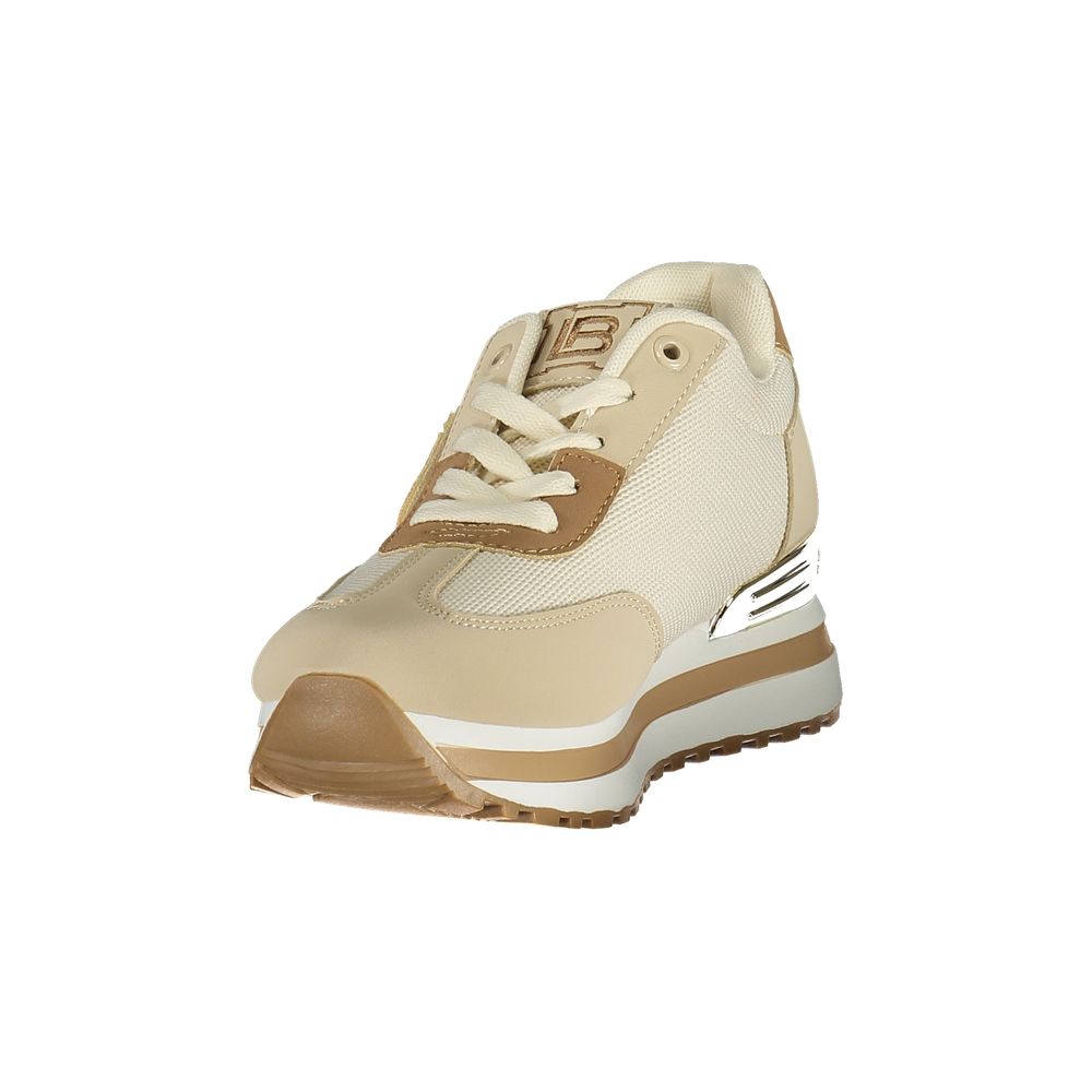 Laura Biagiotti Beige Polyurethane Women Sneaker | Regal Royce