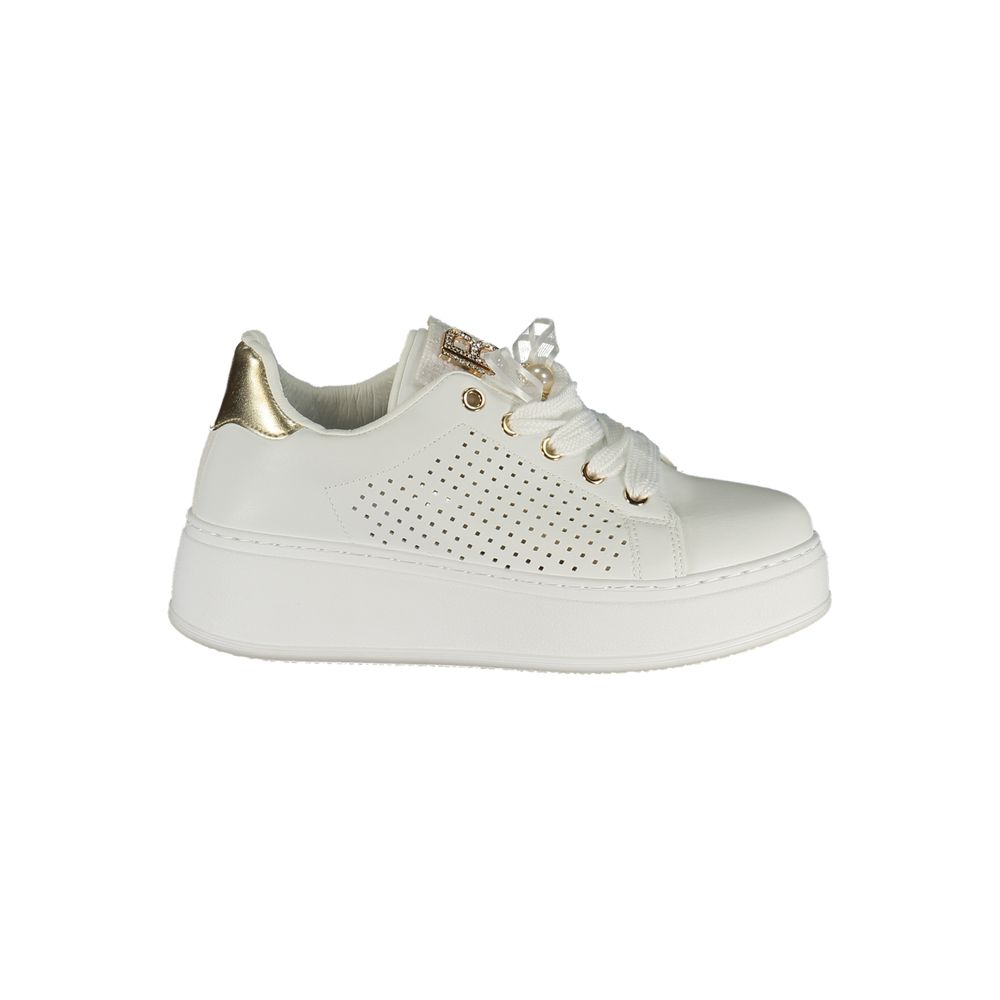 Laura Biagiotti Bianco Polyurethane Women Sneaker | Regal Royce