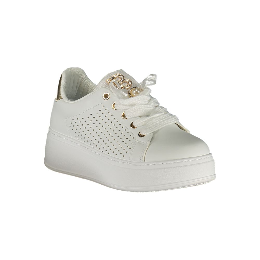Laura Biagiotti Bianco Polyurethane Women Sneaker | Regal Royce