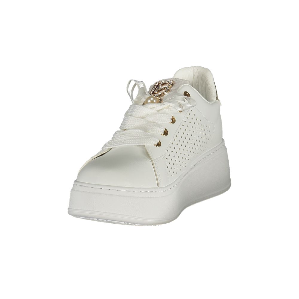Laura Biagiotti Bianco Polyurethane Women Sneaker | Regal Royce