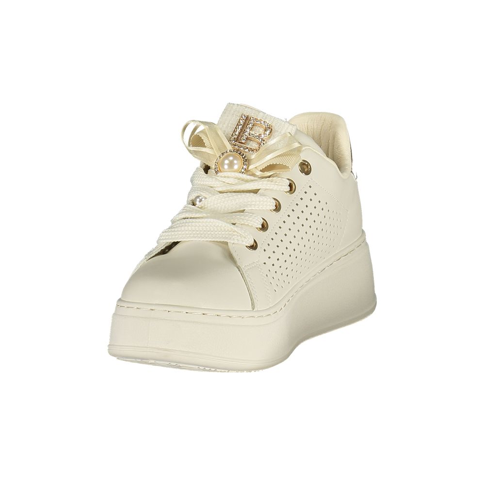 Laura Biagiotti Bianco Polyurethane Women Sneaker | Regal Royce