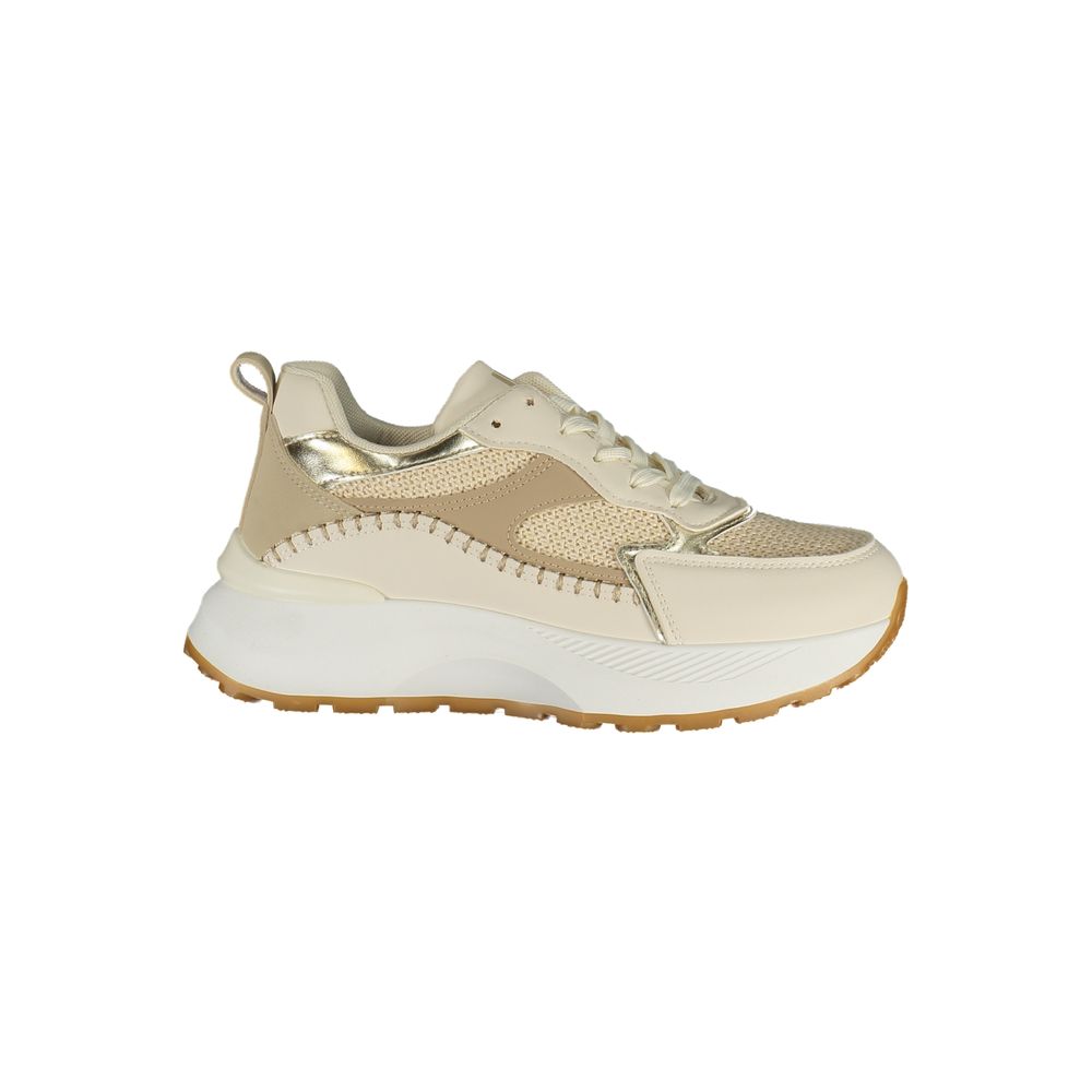 Laura Biagiotti Beige Polyester Athletic Sneakers | Regal Royce