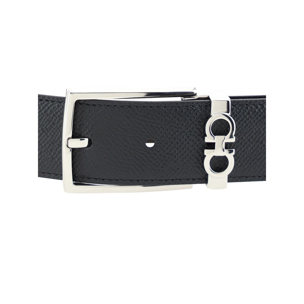 Ferragamo Black Calf Leather Bos Taurus Regular Belt | Regal Royce