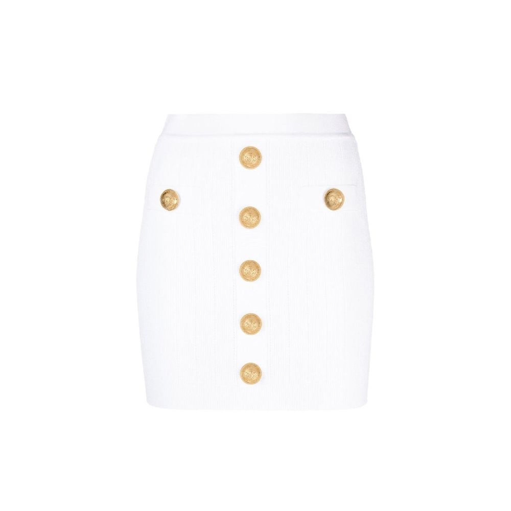 Balmain White Polyester Mini Skirt | Regal Royce