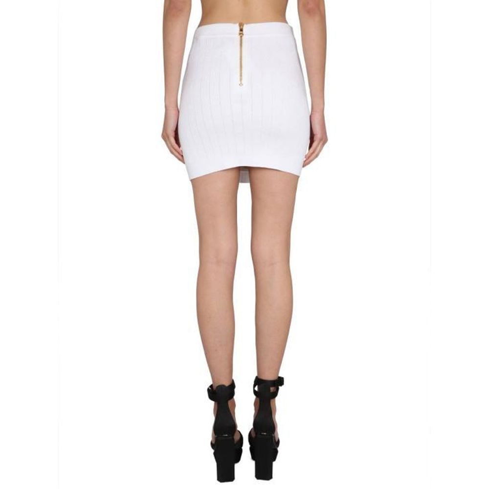 Balmain White Polyester Mini Skirt | Regal Royce