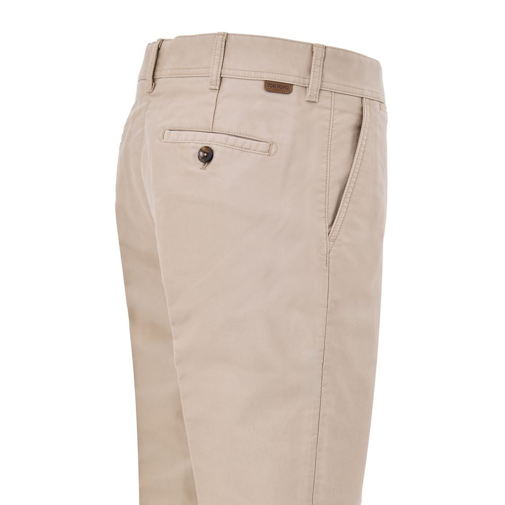 Tom Ford Beige Cotton Chino Pants | Regal Royce
