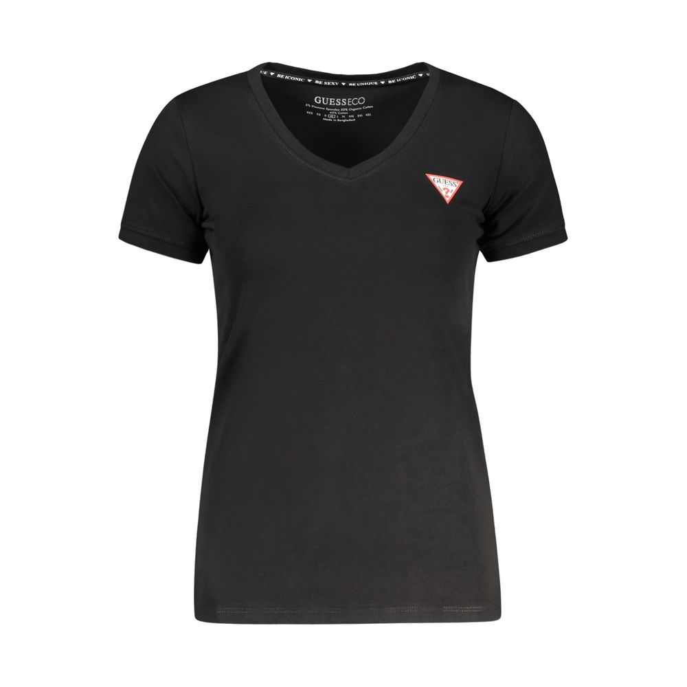 Guess Jeans Black Cotton Women's T-Shirt | Regal Royce