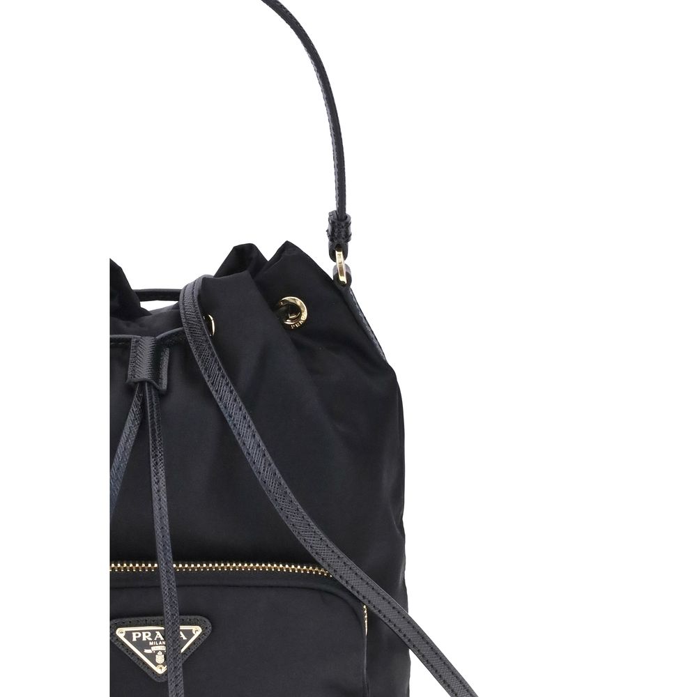 Prada Black Recycled Polyamide Backet Bag | Regal Royce