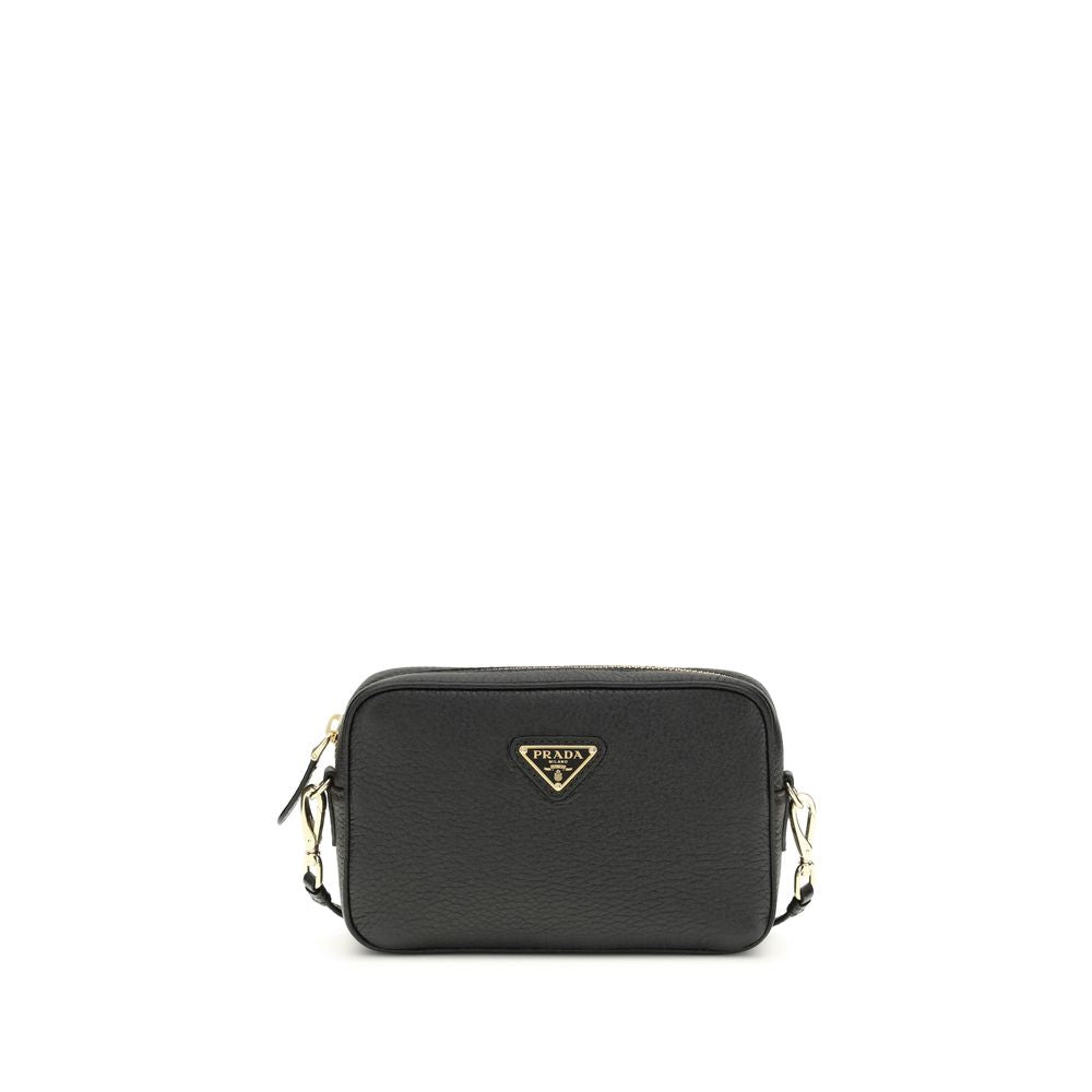 Prada Black Calf Leather Bos Taurus Shoulder Bag | Regal Royce
