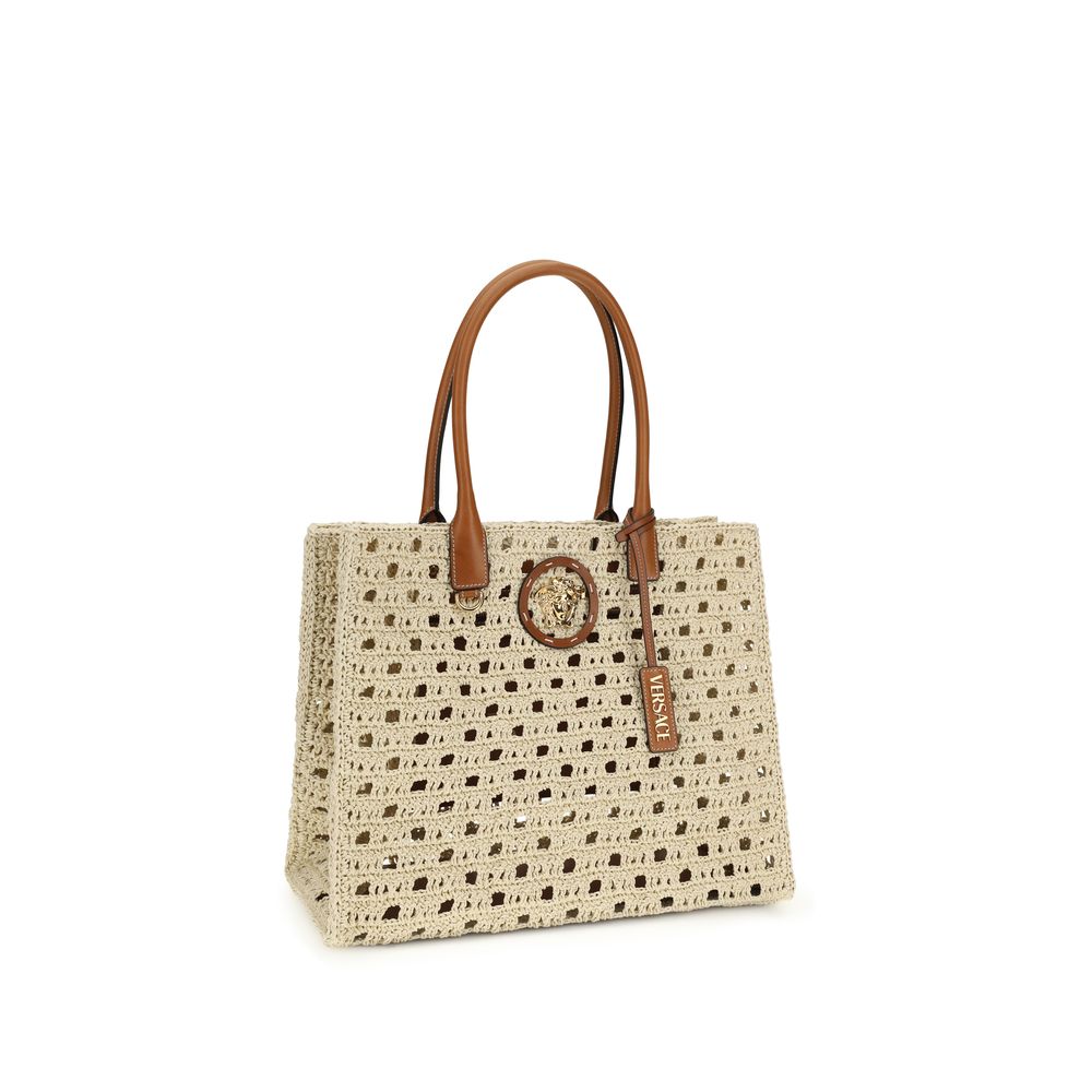 Versace Beige Cotton Shoulder Bag | Regal Royce