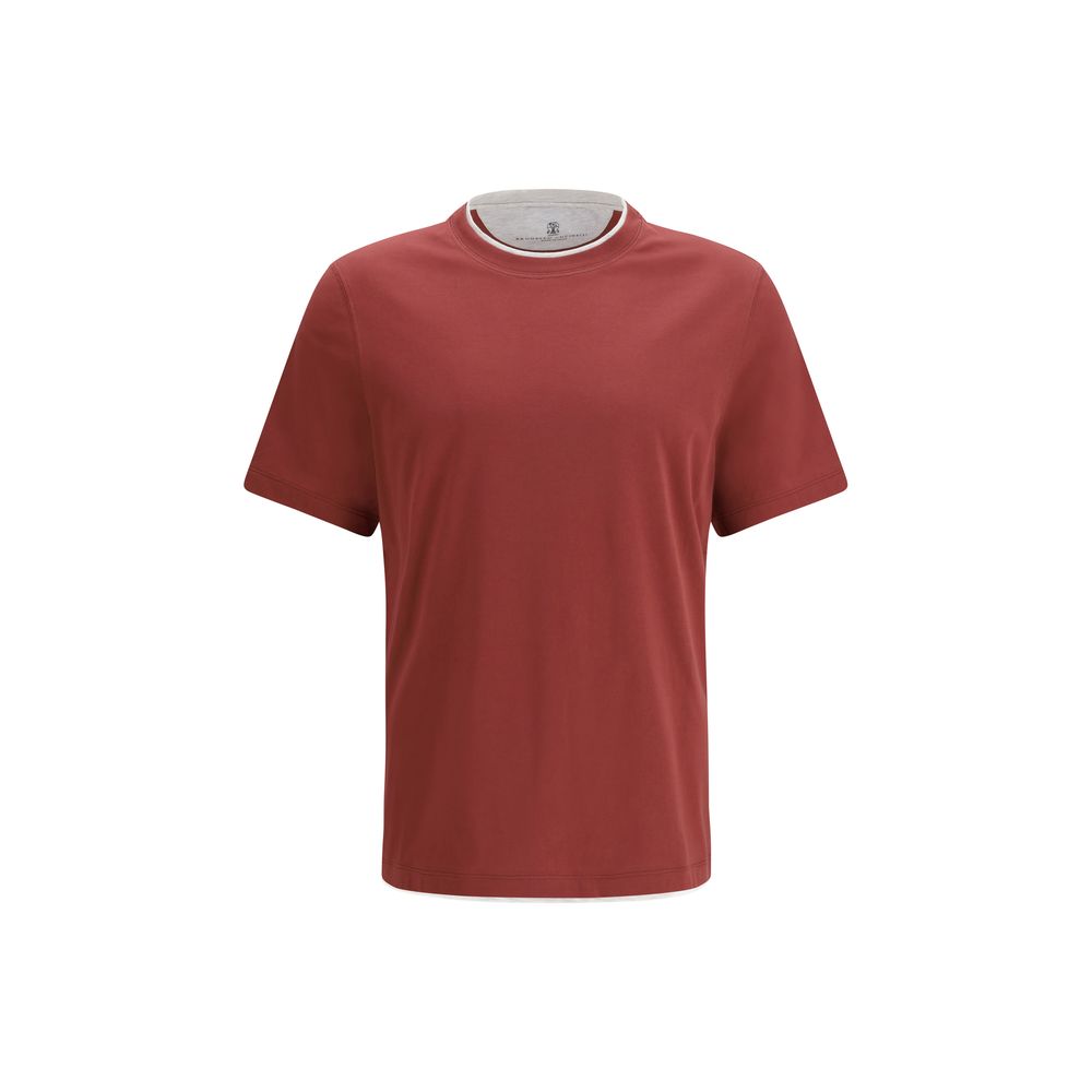 Brunello Cucinelli Bordeaux Cotton T-Shirt | Regal Royce