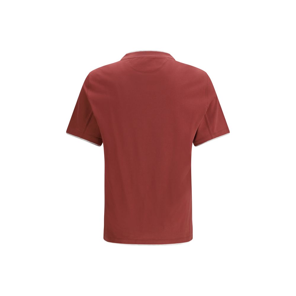 Brunello Cucinelli Bordeaux Cotton T-Shirt | Regal Royce