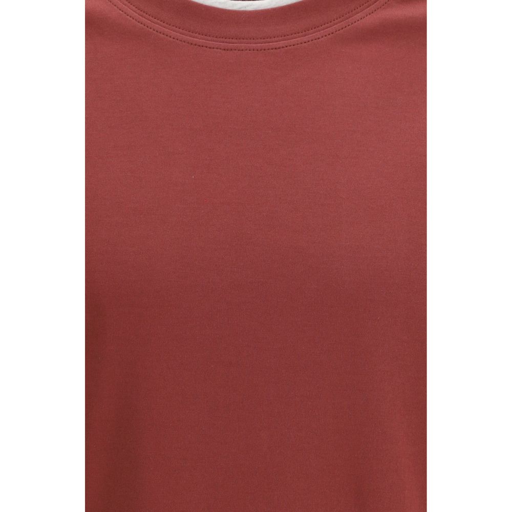 Brunello Cucinelli Bordeaux Cotton T-Shirt | Regal Royce