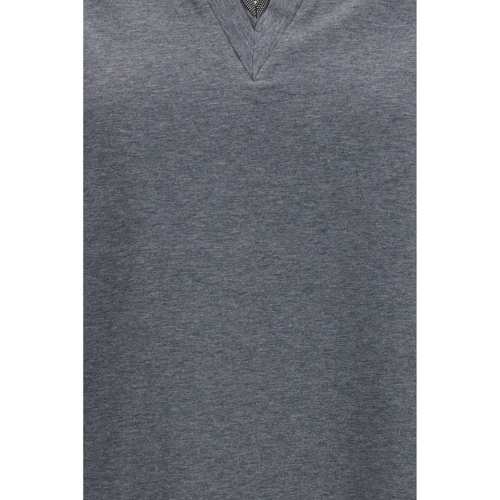 Brunello Cucinelli Gray Cotton T-Shirt | Regal Royce