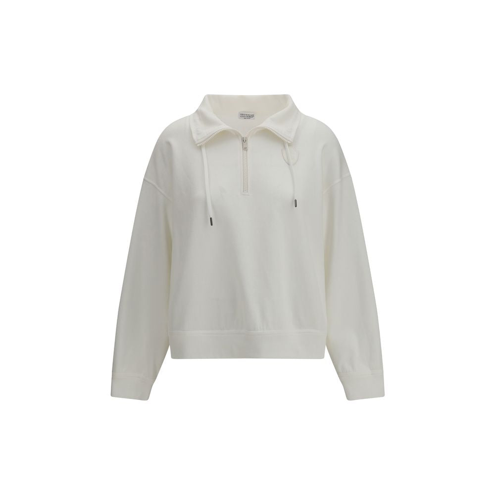Brunello Cucinelli White Cotton Sweatshirt | Regal Royce
