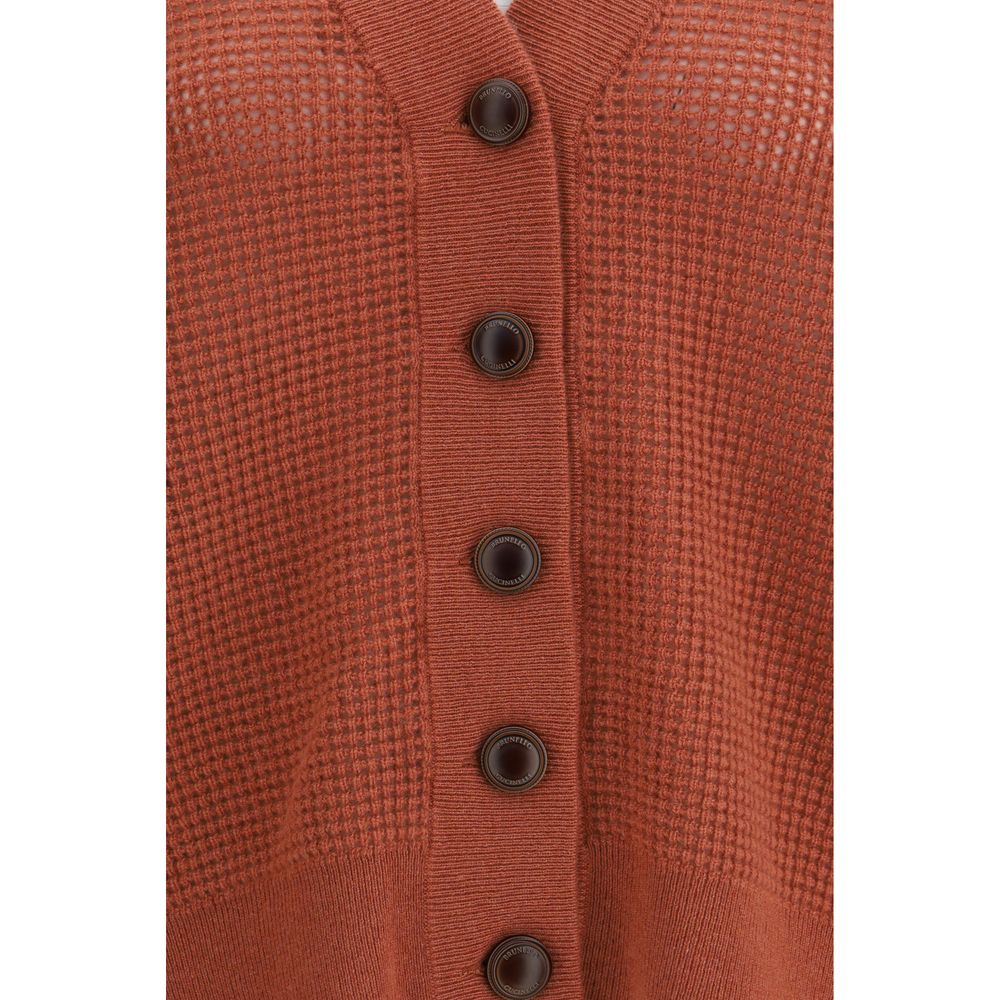 Brunello Cucinelli Orange Cashmere Cardigan | Regal Royce