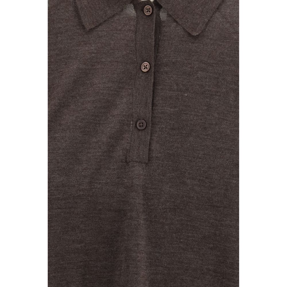 Loulou De Saison Brown Cashmere Polo Shirt | Regal Royce