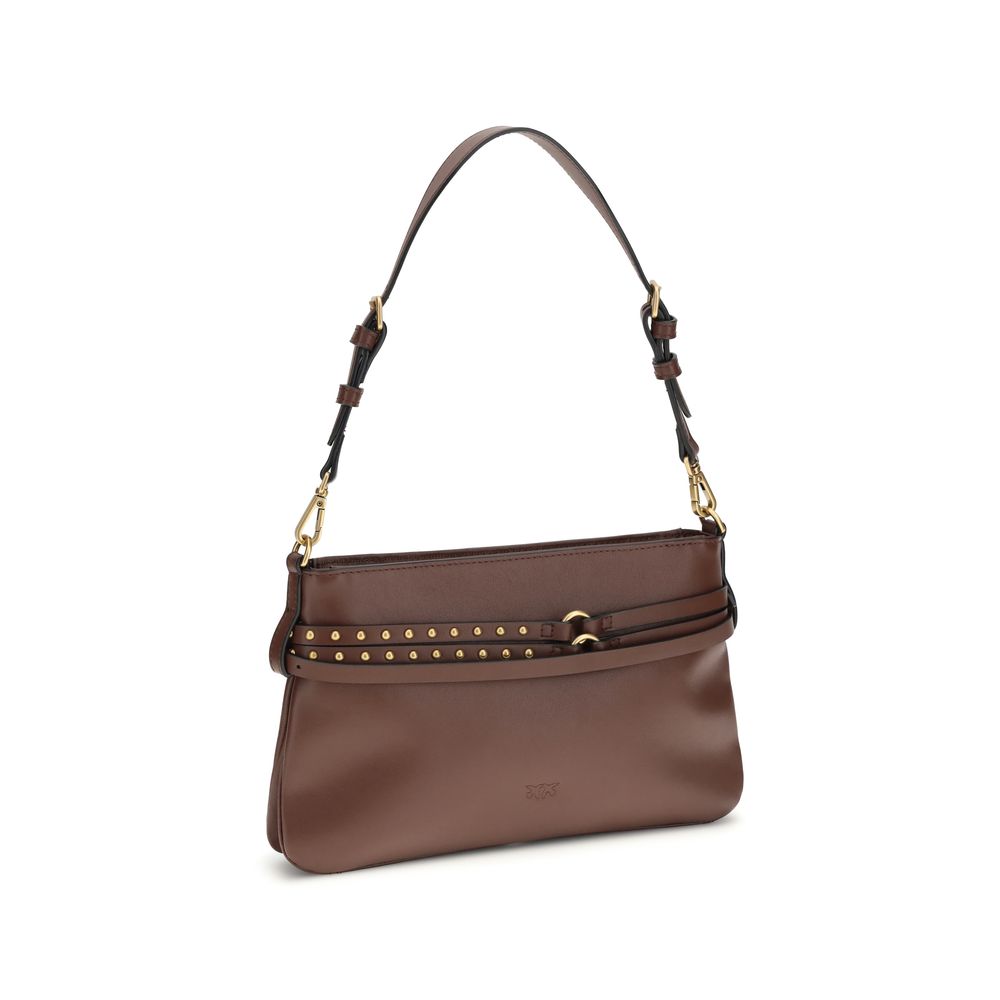 PINKO Brown Calf Leather Bos Taurus Shoulder Bag | Regal Royce