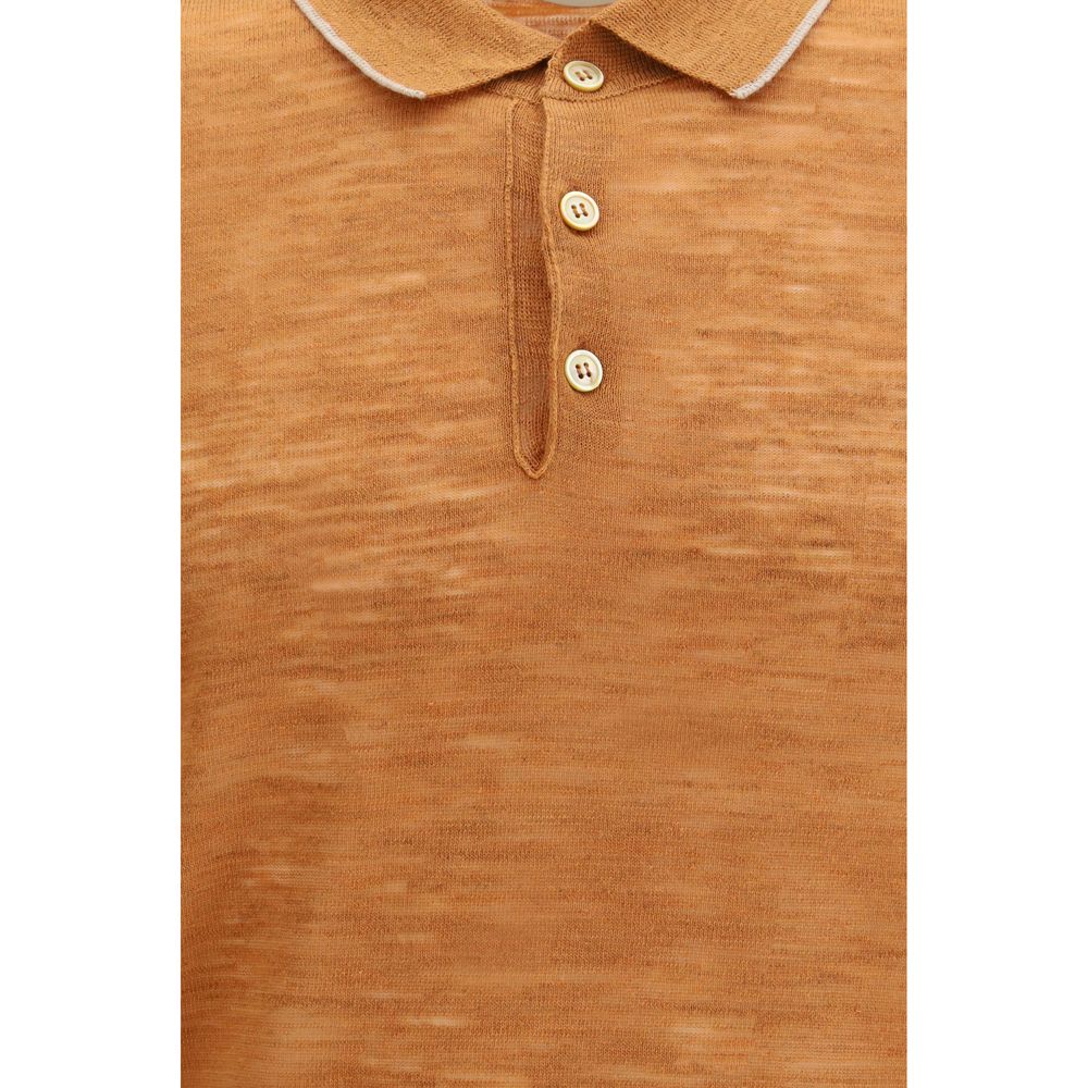 Brooksfield Orange Linen Polo Shirt | Regal Royce