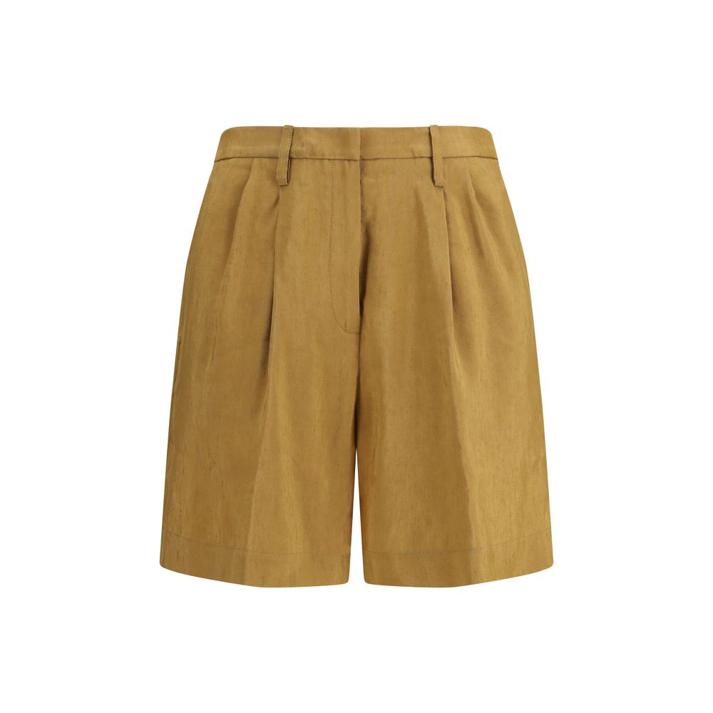 Forte_Forte Beige Linen Bermuda Shorts | Regal Royce