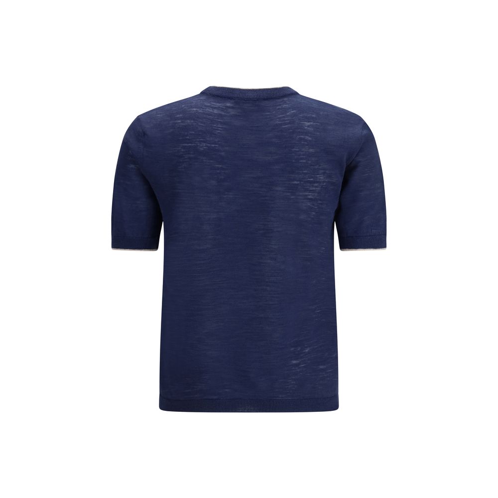 Brooksfield Blue Linen Shortsleeve Shirt | Regal Royce
