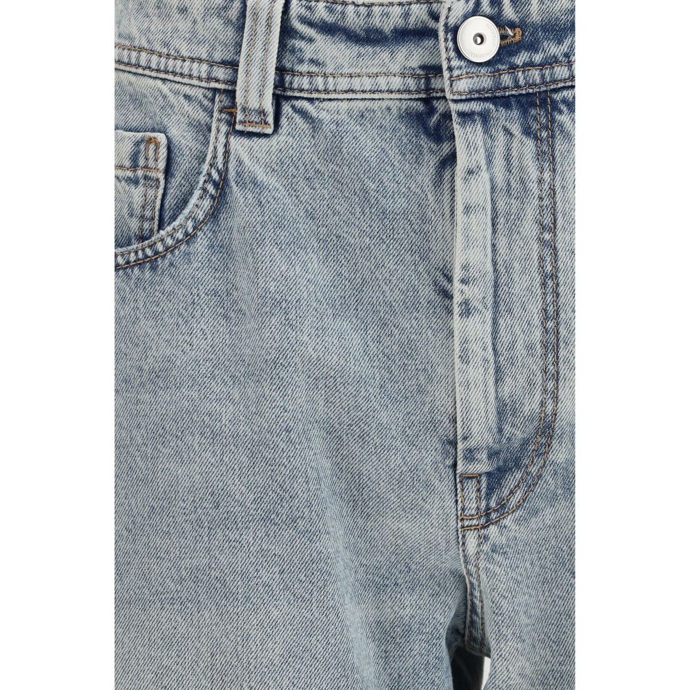 Brunello Cucinelli Blue Cotton Straight-Leg Jeans | Regal Royce