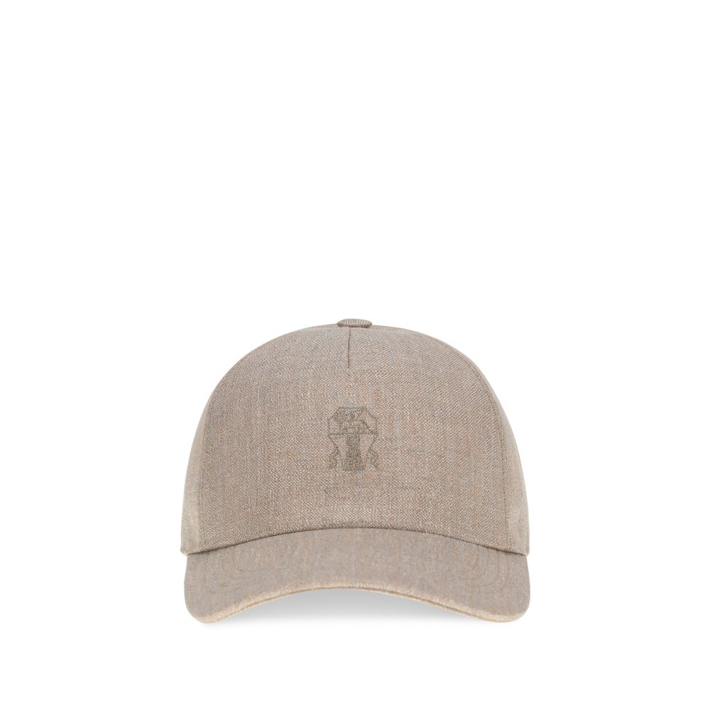 Brunello Cucinelli Beige Linen Cap (Baseball Hat) | Regal Royce