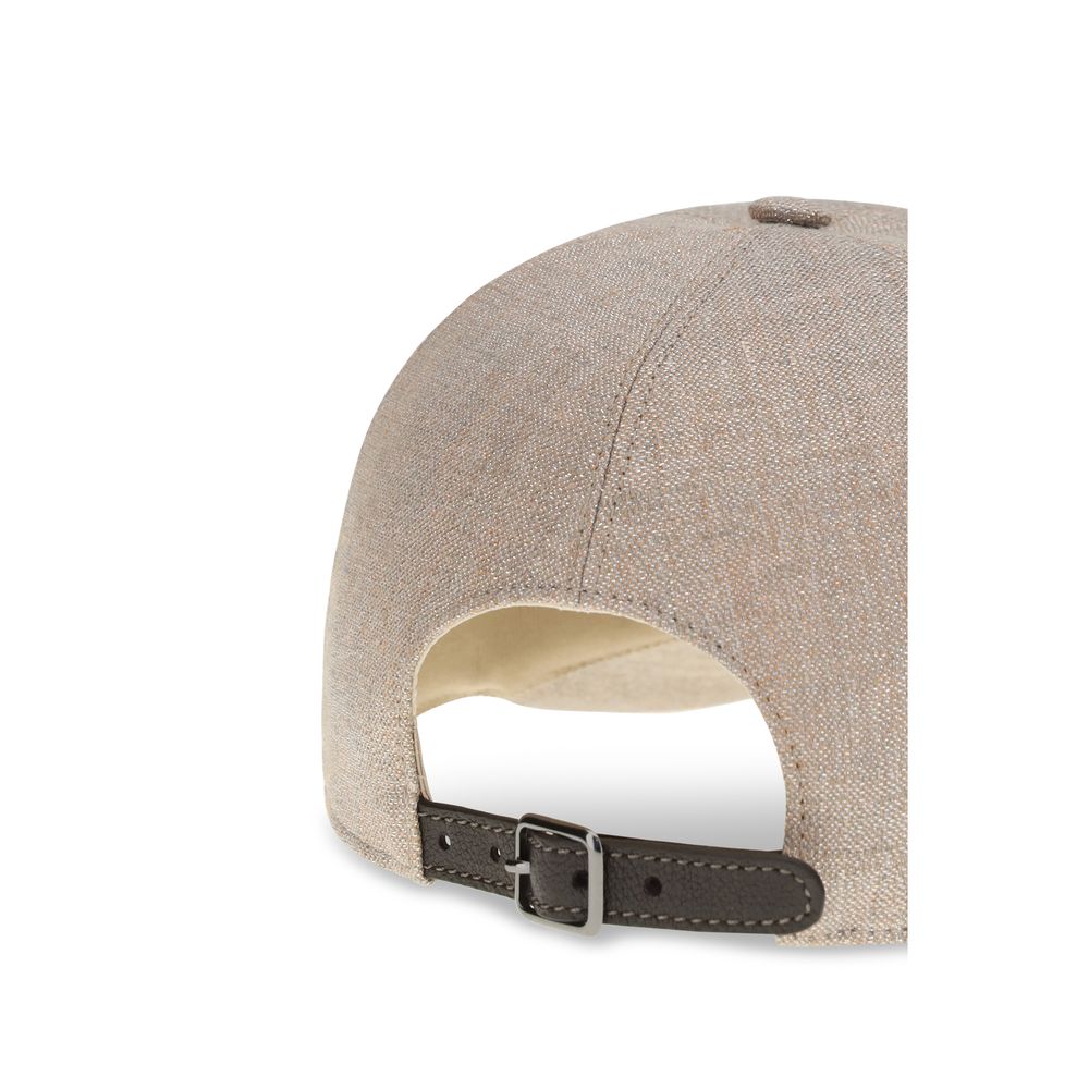 Brunello Cucinelli Beige Linen Cap (Baseball Hat) | Regal Royce