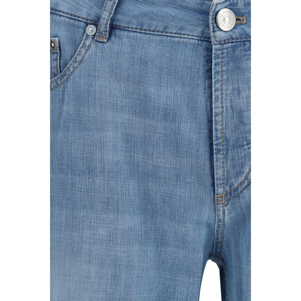Brunello Cucinelli Blue Cotton Relaxed Fit Jeans | Regal Royce
