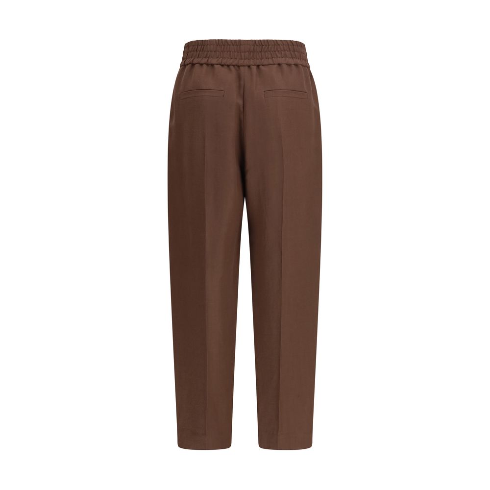 Brunello Cucinelli Brown Viscose Casual Pants | Regal Royce
